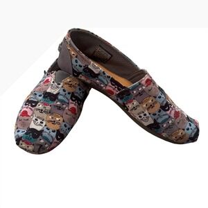 BOBS for Cats Slip On Shoes Women's‎ Size 6.5 All Over Cat Faces Colorful